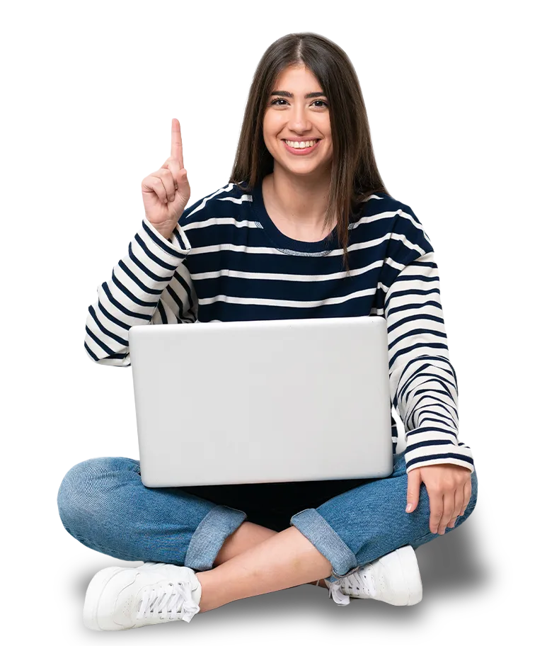 Estudiante sentada con Laptop SST